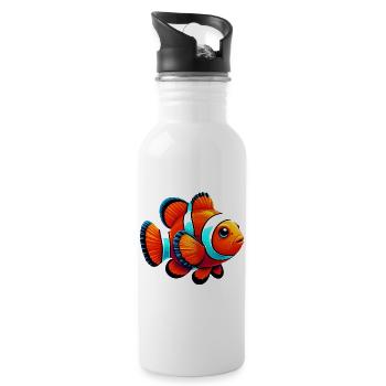 Clownfisch - Trinkflasche mit integriertem Trinkhalm - Weiß - Rechts