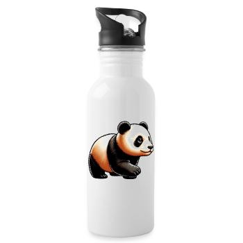 Panda - Trinkflasche mit integriertem Trinkhalm - Weiß - Rechts
