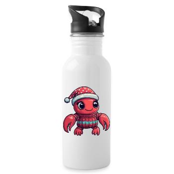 Crabe homard Noël - Gourde avec paille intégrée - blanc - Droite