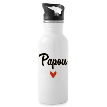 PAPUAN. DAD. FATHER'S DAY. HAPPY FATHER'S DAY - Water bottle with straw - white - Right