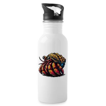 Hermit crab - Water bottle with straw - white - Right