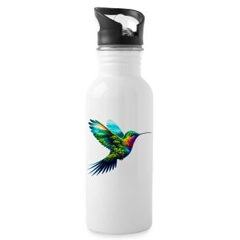 Kolibri - Trinkflasche mit integriertem Trinkhalm - Weiß - Rechts