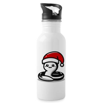 Weihnachten Aal Schlange - Trinkflasche mit integriertem Trinkhalm - Weiß - Rechts