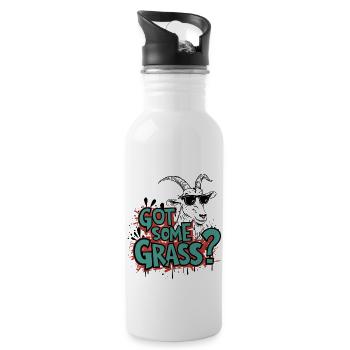 Goat Humor – Do you have some weed? - Water bottle with straw - white - Right