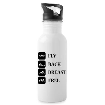 Swimming Water Sports - Water bottle with straw - white - Right