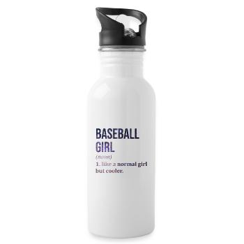Base-ball - Gourde avec paille intégrée - blanc - Droite