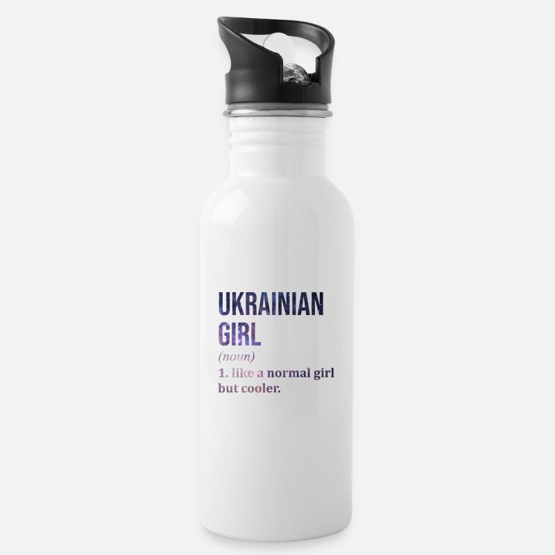 Ukraine - Gourde avec paille intégrée - blanc