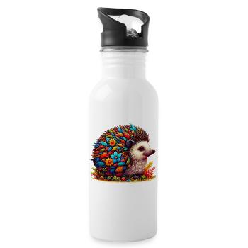 Igel - Trinkflasche mit integriertem Trinkhalm - Weiß - Rechts