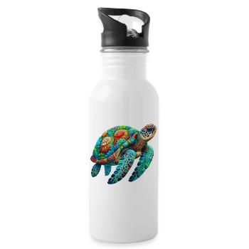 Turtle - Water bottle with straw - white - Right