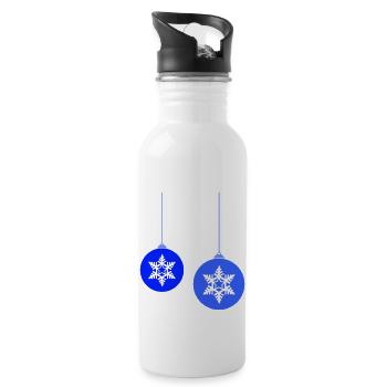 Weihnachtskugeln Stern frost - Trinkflasche mit integriertem Trinkhalm - Weiß - Rechts