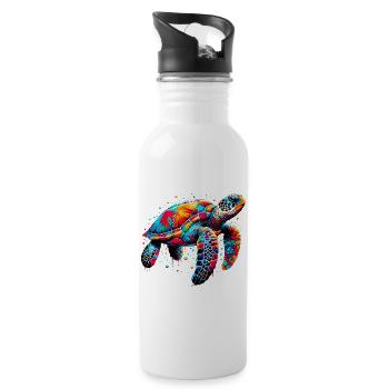 Turtle - Water bottle with straw - white - Right
