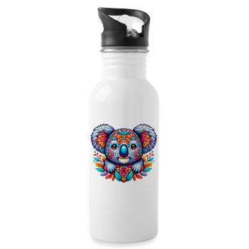 Koala - Trinkflasche mit integriertem Trinkhalm - Weiß - Rechts