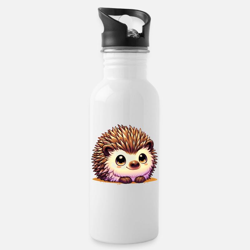 Igel - Trinkflasche mit integriertem Trinkhalm - Weiß
