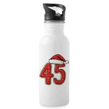 45 Number Christmas Cookie - Water bottle with straw - white - Right