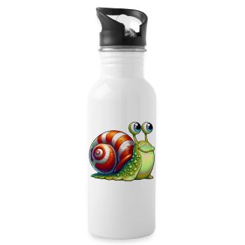 Snail - Water bottle with straw - white - Right