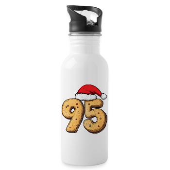 Biscuit de Noël à 95 chiffres - Gourde avec paille intégrée - blanc - Droite