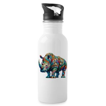 Rhinoceros - Water bottle with straw - white - Right