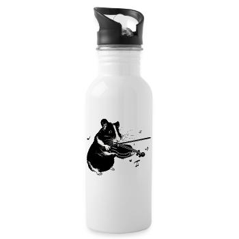 Hamster Playing a Violin - Music Hamster - Water bottle with straw - white - Right