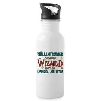 Waste Disposal Wizard - Water bottle with straw - white - Right