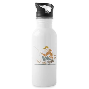 Angler Graphics - Water bottle with straw - white - Right