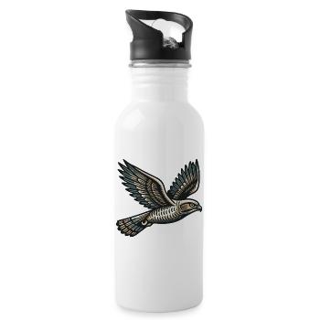 Hawk - Water bottle with straw - white - Right