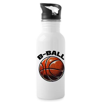 basketball - Trinkflasche mit integriertem Trinkhalm - Weiß - Rechts