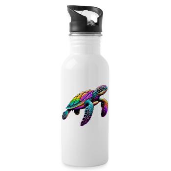 Turtle - Water bottle with straw - white - Right
