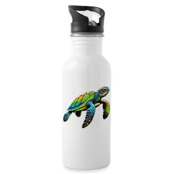 Turtle - Water bottle with straw - white - Right