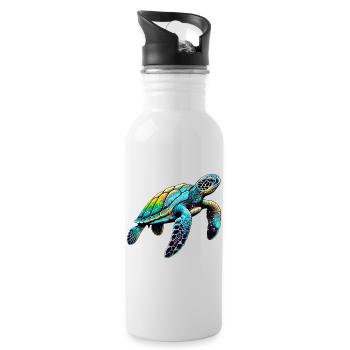 Turtle - Water bottle with straw - white - Right