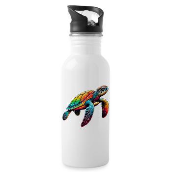 Turtle - Water bottle with straw - white - Right
