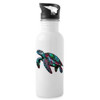 Tortue - Gourde avec paille intégrée - blanc - Droite