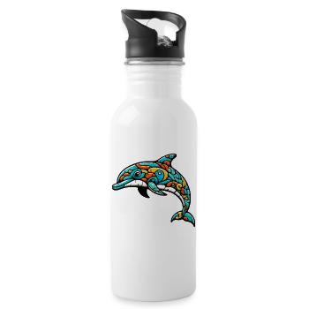 Delfin - Trinkflasche mit integriertem Trinkhalm - Weiß - Rechts