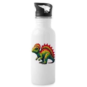 Dinosaure - Gourde avec paille intégrée - blanc - Droite