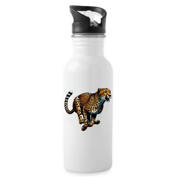 Gepard - Trinkflasche mit integriertem Trinkhalm - Weiß - Rechts