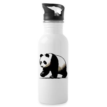 Panda - Gourde avec paille intégrée - blanc - Droite