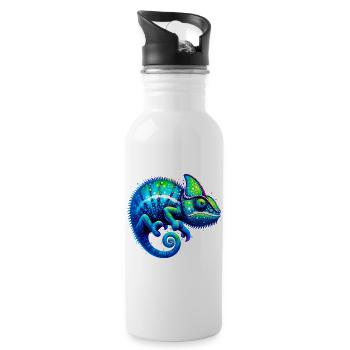 Chamäleon - Trinkflasche mit integriertem Trinkhalm - Weiß - Rechts