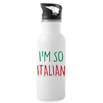 JE SUIS TELLEMENT ITALIEN Italie Italien - Gourde avec paille intégrée - blanc - Droite