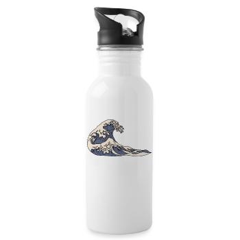 The big wave off Kanagawa - Water bottle with straw - white - Right
