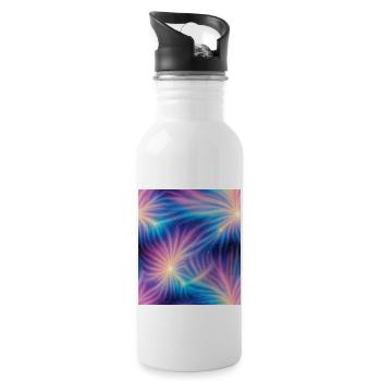Colorful cosmic explosions - Water bottle with straw - white - Right