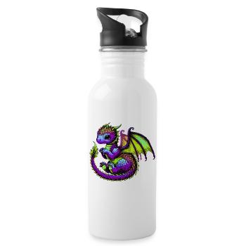 Dragon - Water bottle with straw - white - Right