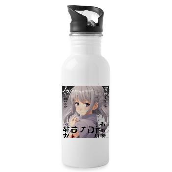 Anime - Gourde avec paille intégrée - blanc - Droite