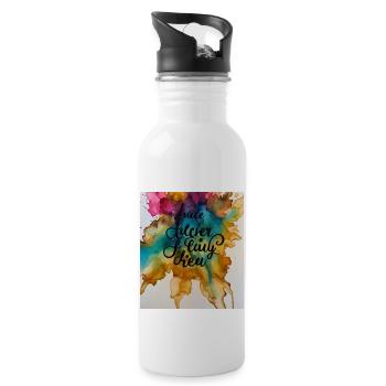 Inscription colorée sur fond d’aquarelleInscription colorée sur le fond - Gourde avec paille intégrée - blanc - Droite