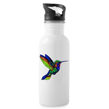 Kolibri - Trinkflasche mit integriertem Trinkhalm - Weiß - Rechts