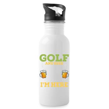 Golf And Beer That's Why I'm Here Hobby Golfer - Water bottle with straw - white - Right