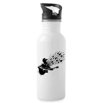 Gitarre Musik Akustik Graffiti Noten Lied Musiker - Trinkflasche mit integriertem Trinkhalm - Weiß - Rechts