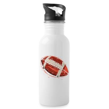 Football Ball Graphic - Water bottle with straw - white - Right