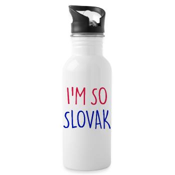 JE SUIS TELLEMENT SLOVAQUE Slovaquie - Gourde avec paille intégrée - blanc - Droite