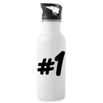 Number 1 # - Water bottle with straw - white - Right