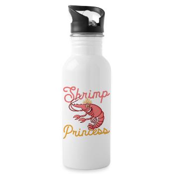 Shrimp Princess Shrimp Lover Seafood - Trinkflasche mit integriertem Trinkhalm - Weiß - Rechts
