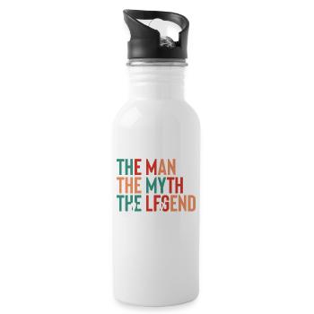 Dad - The Man, The Myth, The Legend - Water bottle with straw - white - Right